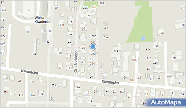 Radom, Klwatecka, 26B, mapa Radomia