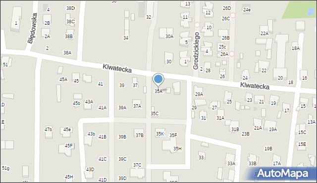 Radom, Klwatecka, 35A, mapa Radomia