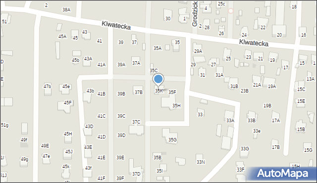 Radom, Klwatecka, 35K, mapa Radomia