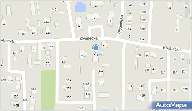 Radom, Klwatecka, 51A, mapa Radomia