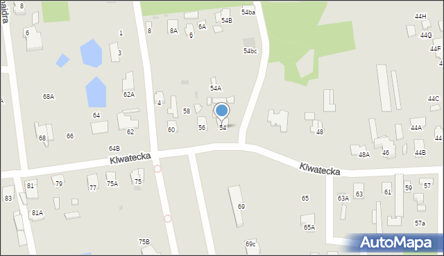 Radom, Klwatecka, 54, mapa Radomia