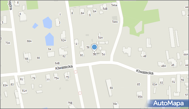 Radom, Klwatecka, 56, mapa Radomia