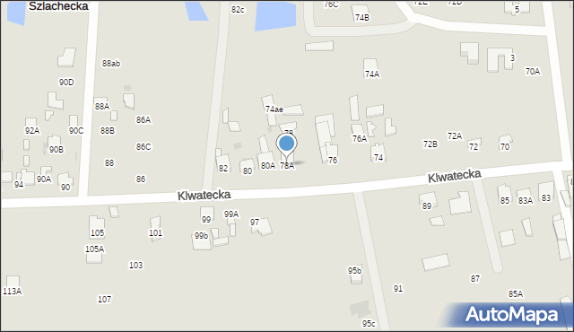 Radom, Klwatecka, 78A, mapa Radomia