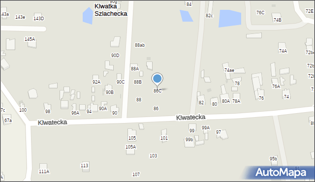 Radom, Klwatecka, 86C, mapa Radomia