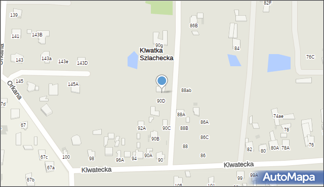 Radom, Klwatecka, 90E, mapa Radomia