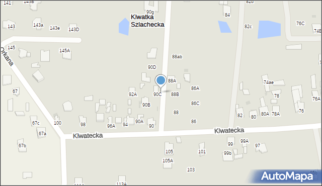 Radom, Klwatecka, 90f, mapa Radomia