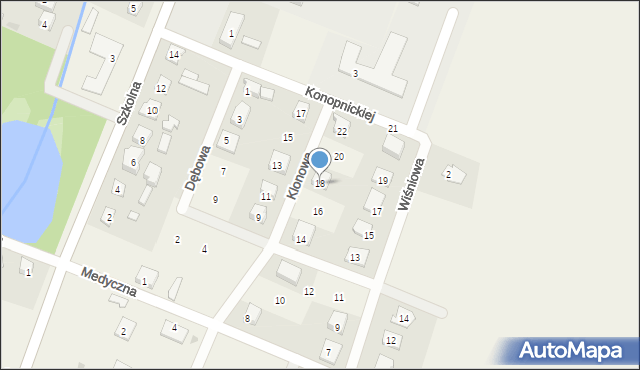 Radzanowo, Klonowa, 18, mapa Radzanowo