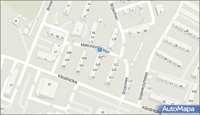 Ruda Śląska, Kłodnicka, 64C, mapa Rudy Śląskiej