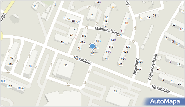 Ruda Śląska, Kłodnicka, 66, mapa Rudy Śląskiej