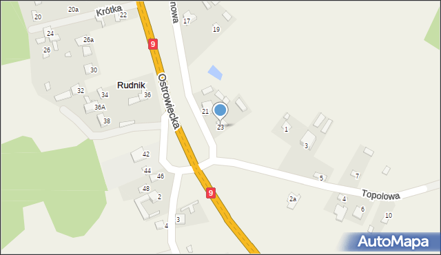 Rudnik, Klonowa, 23, mapa Rudnik