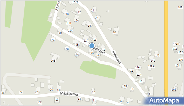 Rybnik, Klonowa, 9A, mapa Rybnika