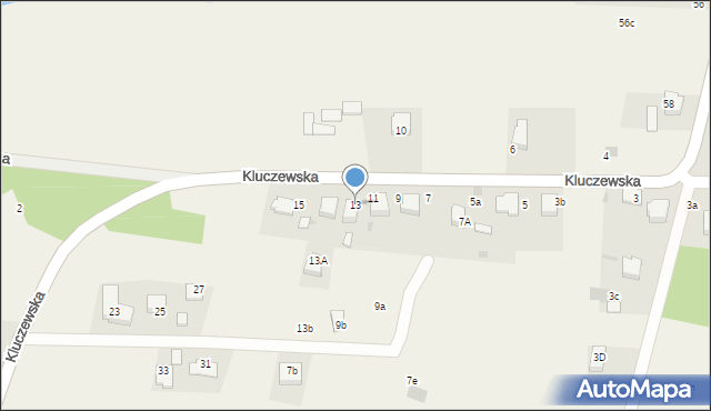 Ryczówek, Kluczewska, 13, mapa Ryczówek