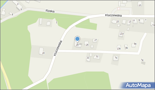 Ryczówek, Kluczewska, 23, mapa Ryczówek