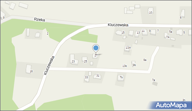 Ryczówek, Kluczewska, 27, mapa Ryczówek