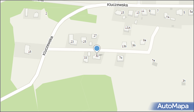 Ryczówek, Kluczewska, 31, mapa Ryczówek