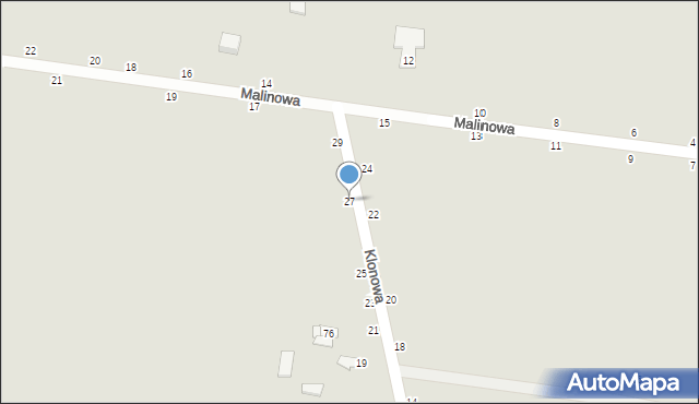 Ryki, Klonowa, 27, mapa Ryki