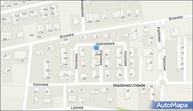 Skarbimierz-Osiedle, Klonowa, 10a, mapa Skarbimierz-Osiedle