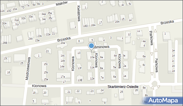 Skarbimierz-Osiedle, Klonowa, 10d, mapa Skarbimierz-Osiedle