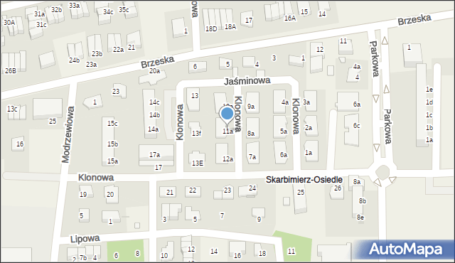 Skarbimierz-Osiedle, Klonowa, 11a, mapa Skarbimierz-Osiedle