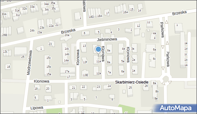 Skarbimierz-Osiedle, Klonowa, 11d, mapa Skarbimierz-Osiedle