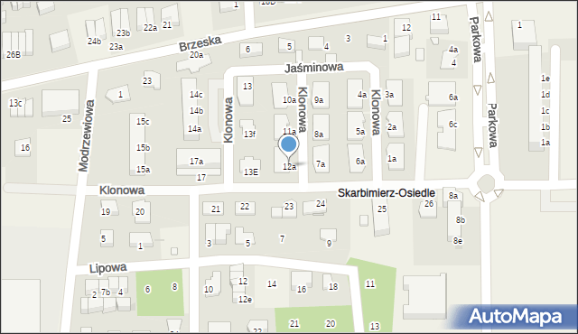 Skarbimierz-Osiedle, Klonowa, 12a, mapa Skarbimierz-Osiedle