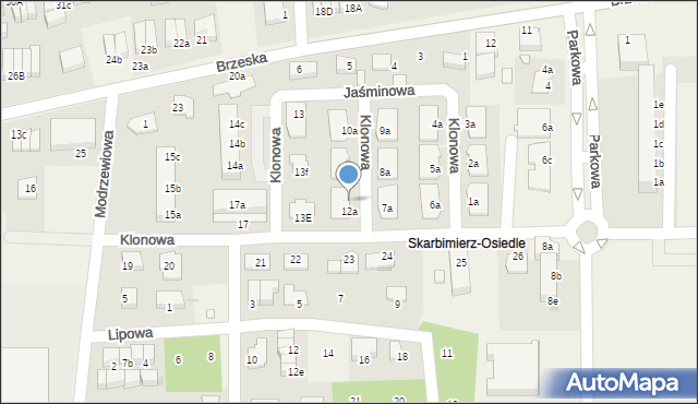 Skarbimierz-Osiedle, Klonowa, 12c, mapa Skarbimierz-Osiedle