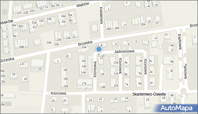 Skarbimierz-Osiedle, Klonowa, 13a, mapa Skarbimierz-Osiedle