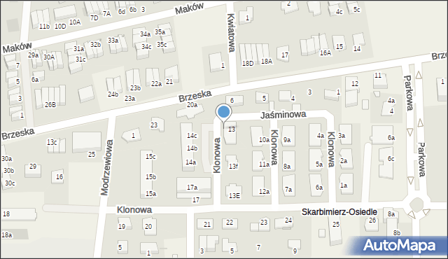 Skarbimierz-Osiedle, Klonowa, 13B, mapa Skarbimierz-Osiedle