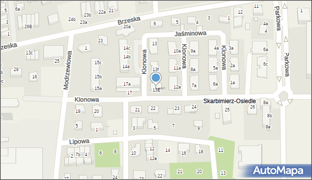 Skarbimierz-Osiedle, Klonowa, 13E, mapa Skarbimierz-Osiedle