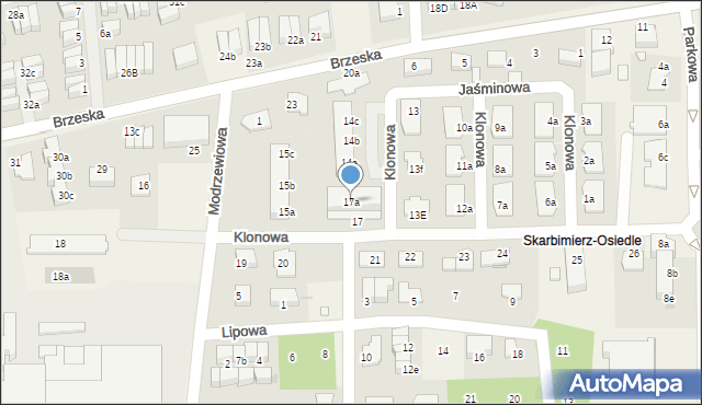 Skarbimierz-Osiedle, Klonowa, 17a, mapa Skarbimierz-Osiedle