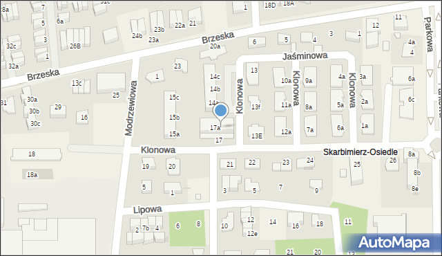 Skarbimierz-Osiedle, Klonowa, 17b, mapa Skarbimierz-Osiedle