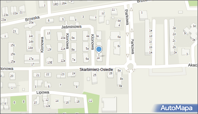 Skarbimierz-Osiedle, Klonowa, 1b, mapa Skarbimierz-Osiedle