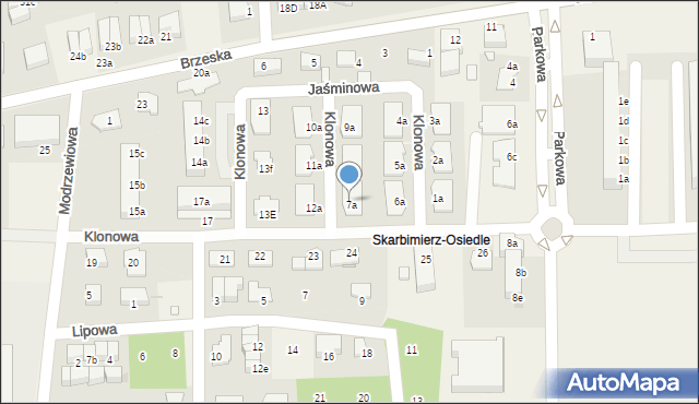 Skarbimierz-Osiedle, Klonowa, 7b, mapa Skarbimierz-Osiedle