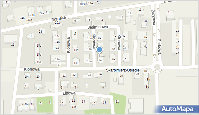 Skarbimierz-Osiedle, Klonowa, 7c, mapa Skarbimierz-Osiedle