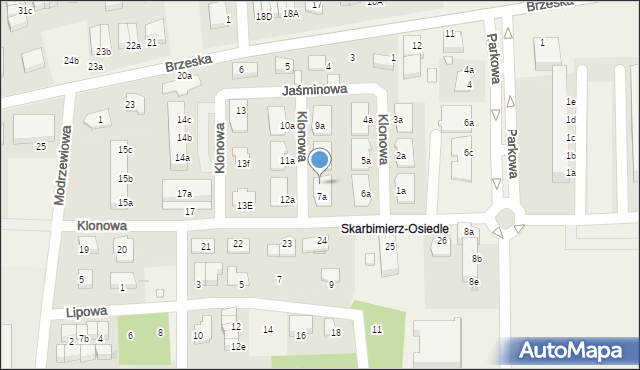 Skarbimierz-Osiedle, Klonowa, 7d, mapa Skarbimierz-Osiedle