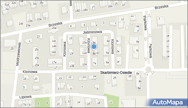 Skarbimierz-Osiedle, Klonowa, 8a, mapa Skarbimierz-Osiedle