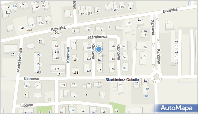 Skarbimierz-Osiedle, Klonowa, 8c, mapa Skarbimierz-Osiedle