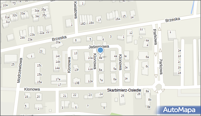 Skarbimierz-Osiedle, Klonowa, 9a, mapa Skarbimierz-Osiedle