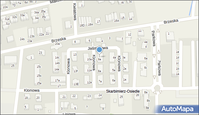 Skarbimierz-Osiedle, Klonowa, 9b, mapa Skarbimierz-Osiedle