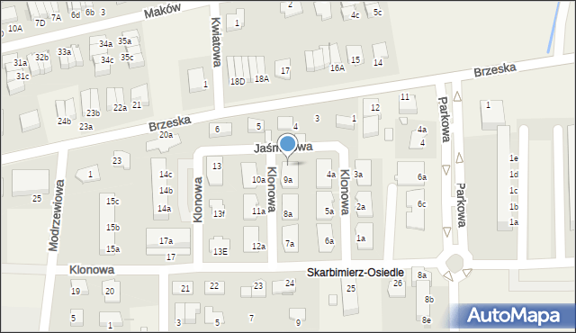 Skarbimierz-Osiedle, Klonowa, 9d, mapa Skarbimierz-Osiedle