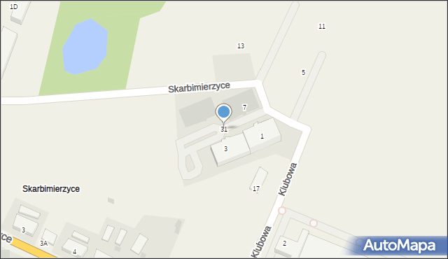 Skarbimierzyce, Klubowa, 31, mapa Skarbimierzyce