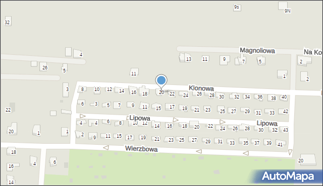 Skoczów, Klonowa, 20, mapa Skoczów