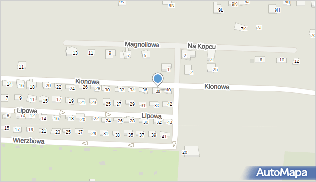 Skoczów, Klonowa, 38, mapa Skoczów