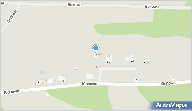 Skwierzyna, Klonowa, 10, mapa Skwierzyna