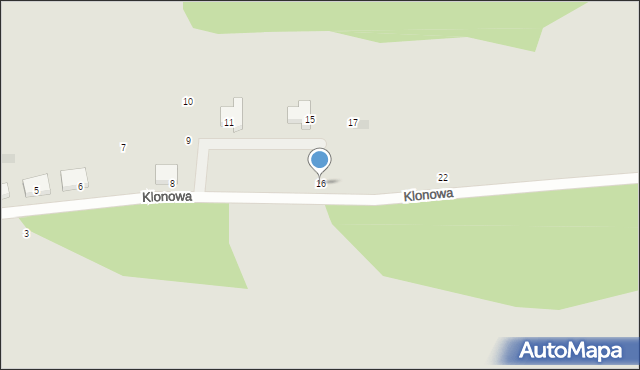 Skwierzyna, Klonowa, 16, mapa Skwierzyna