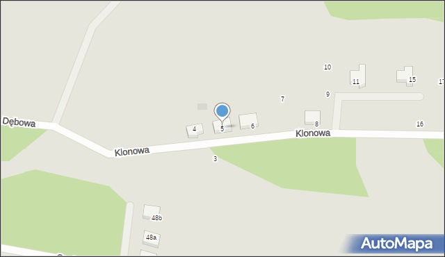 Skwierzyna, Klonowa, 5, mapa Skwierzyna