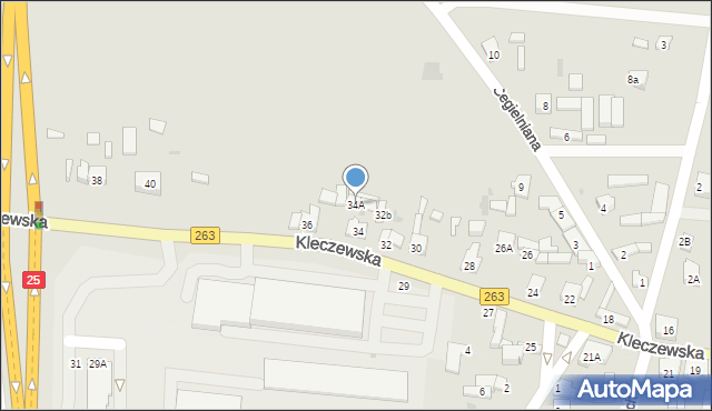 Ślesin, Kleczewska, 34A, mapa Ślesin