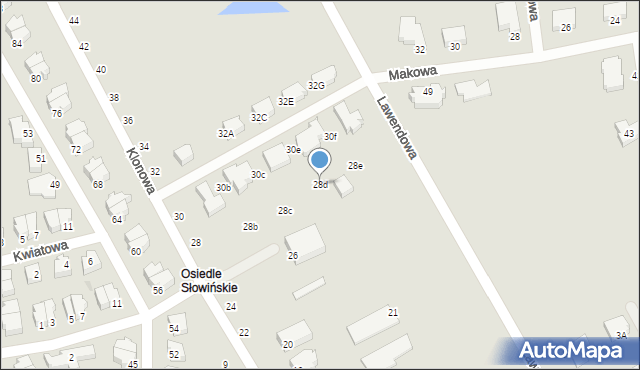 Słupsk, Klonowa, 28d, mapa Słupska