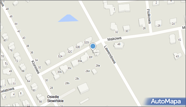 Słupsk, Klonowa, 30g, mapa Słupska