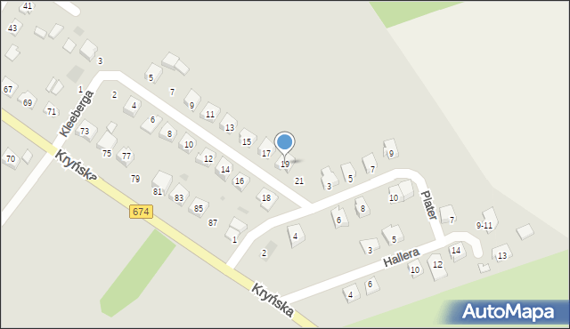 Sokółka, Kleeberga Franciszka, gen., 19, mapa Sokółka